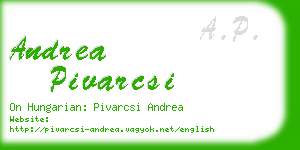 andrea pivarcsi business card